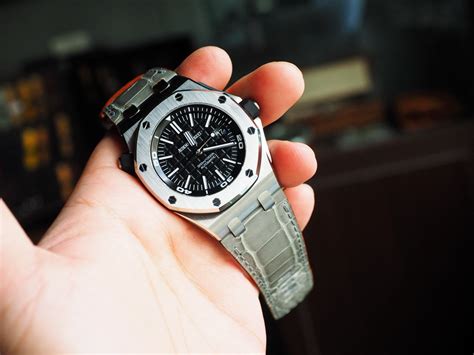 audemars piguet rubber strap|audemars piguet crocodile strap.